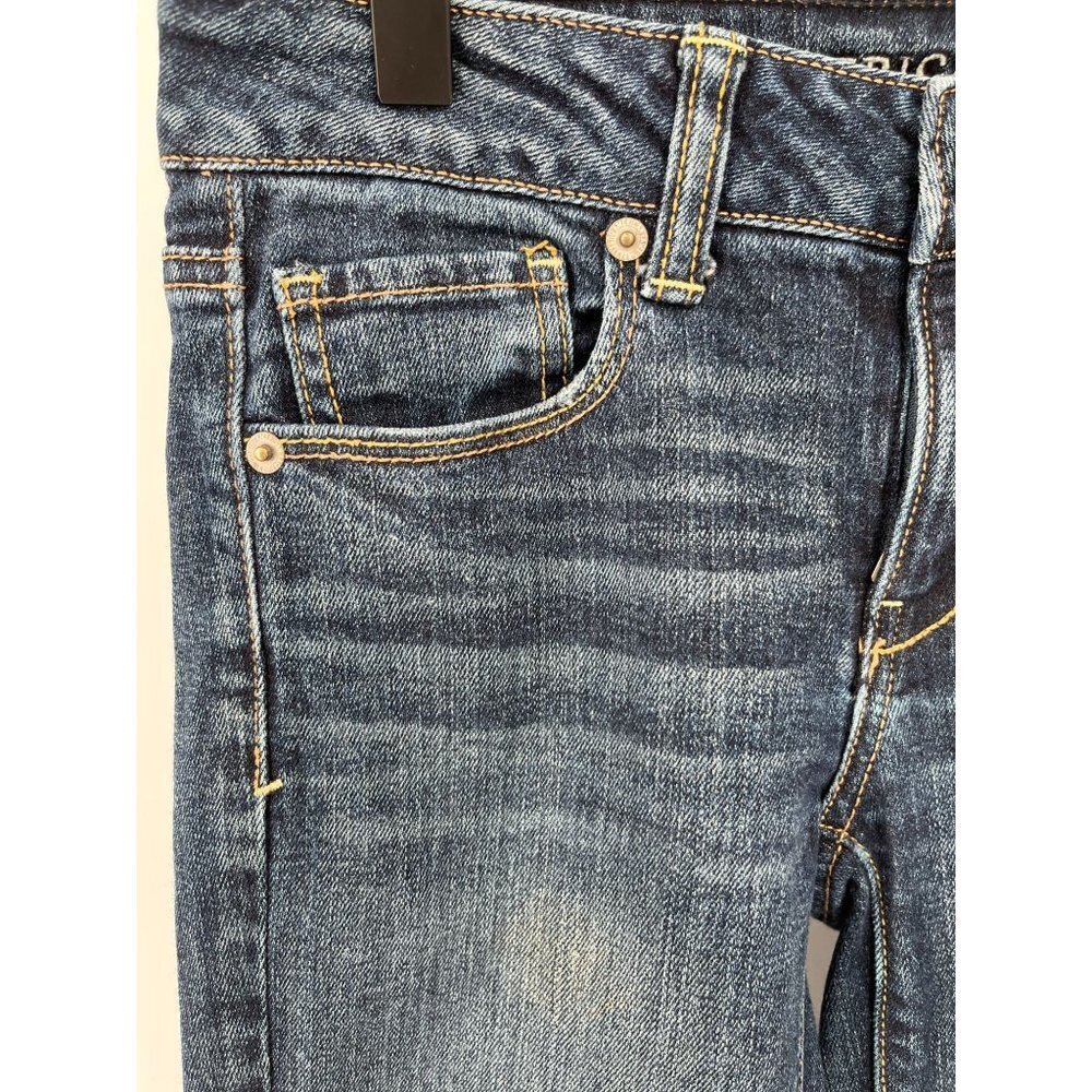 American Eagle Outfitters Womens Skinny Stretch Jeans Size 0 Dark Wash - Picture 2 of 16
